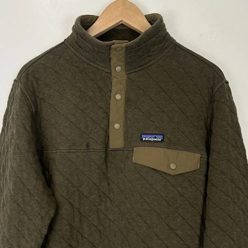 Patagonia Men's Organic Cotton Quilt Snap-T Pullover Size M Green Gorpcore